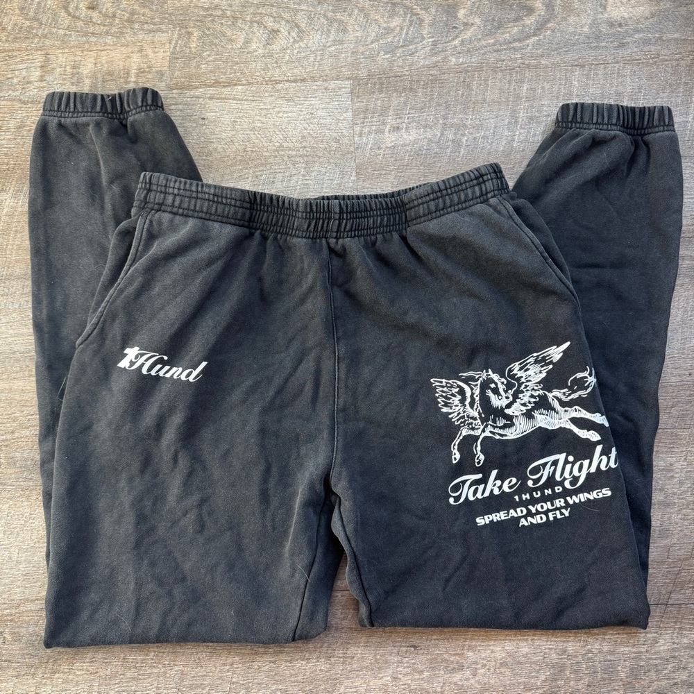 1HUND‎ Pegasus Joggers Black Size 2XL Take Flight Graphic
